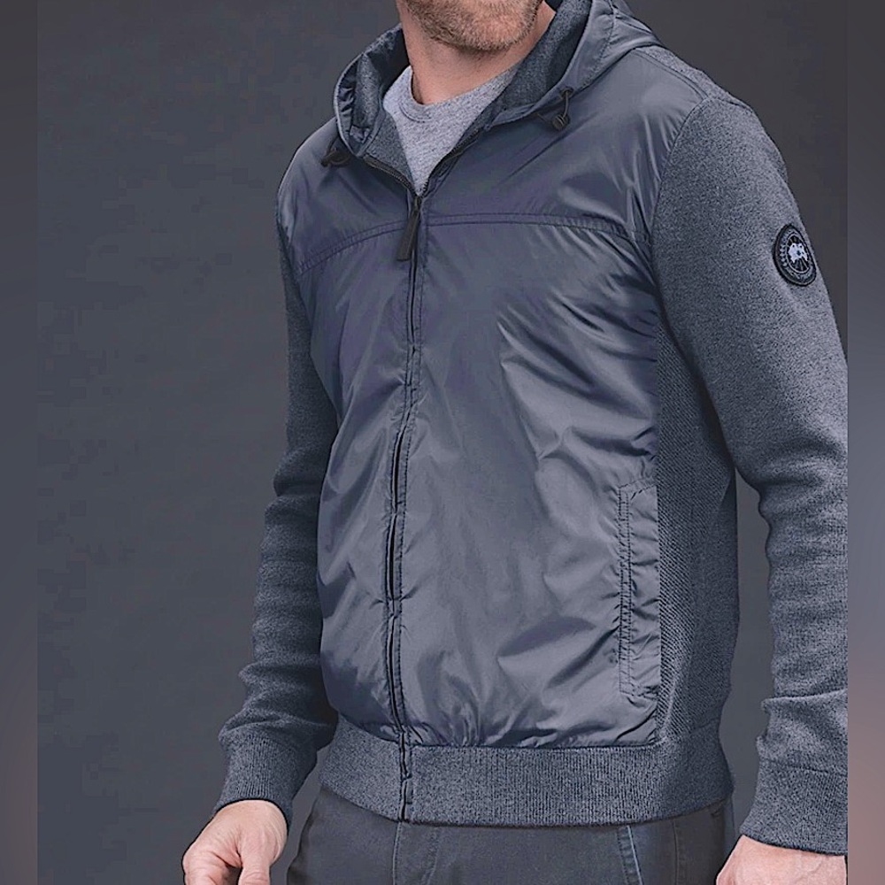 CANADA GOOSE WindBridge Wool Nylon Hoody Black Label, Deep Ocean, Sz. XL